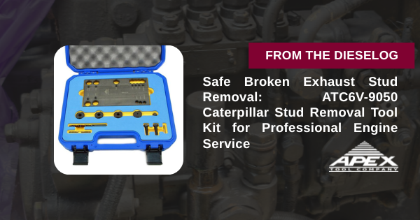 Safe Broken Exhaust Stud Removal: ATC6V-9050 Caterpillar Stud Removal Tool Kit for Professional Engine Service